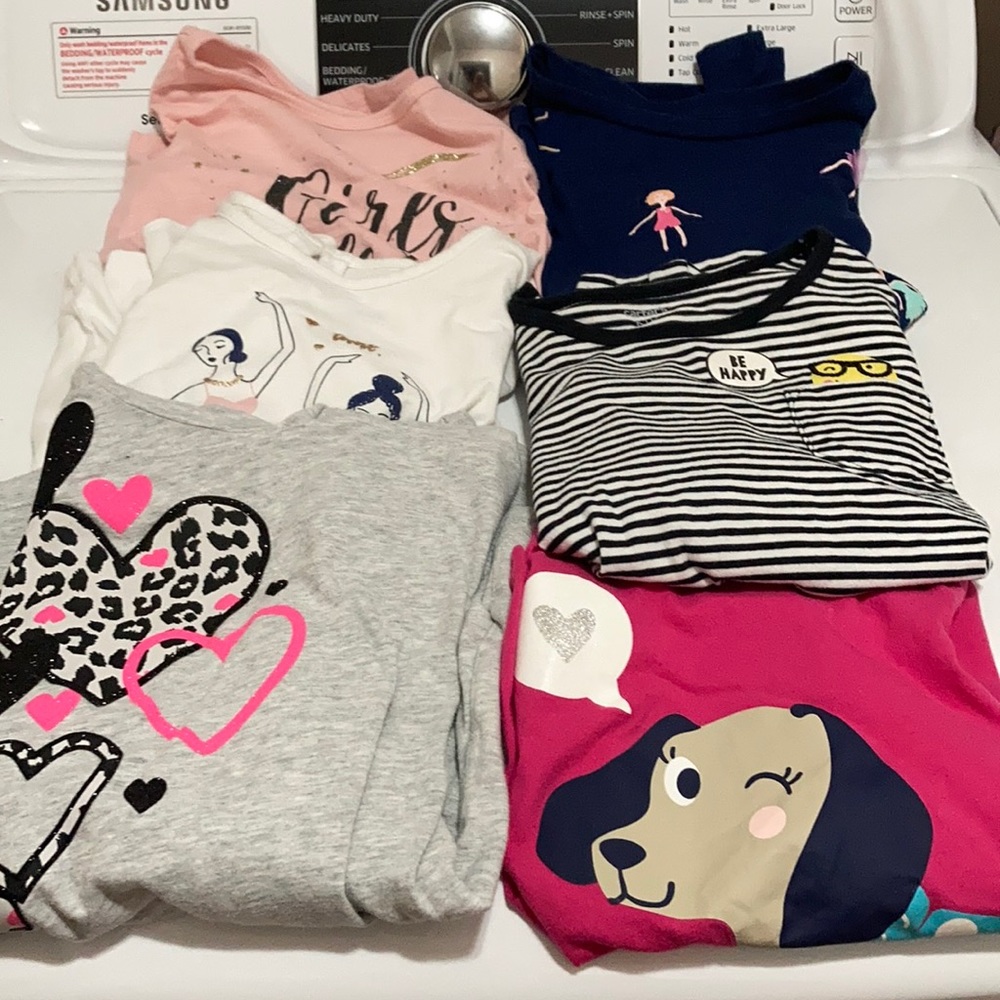 Lot of girls size 7 long sleeved tees